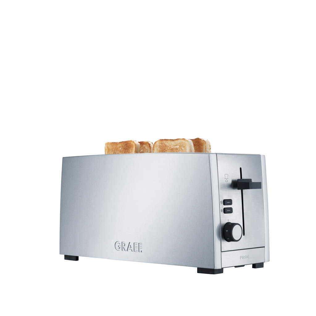 Graef 100 Silver Toaster 4 toasts with 2 maxi separate slots